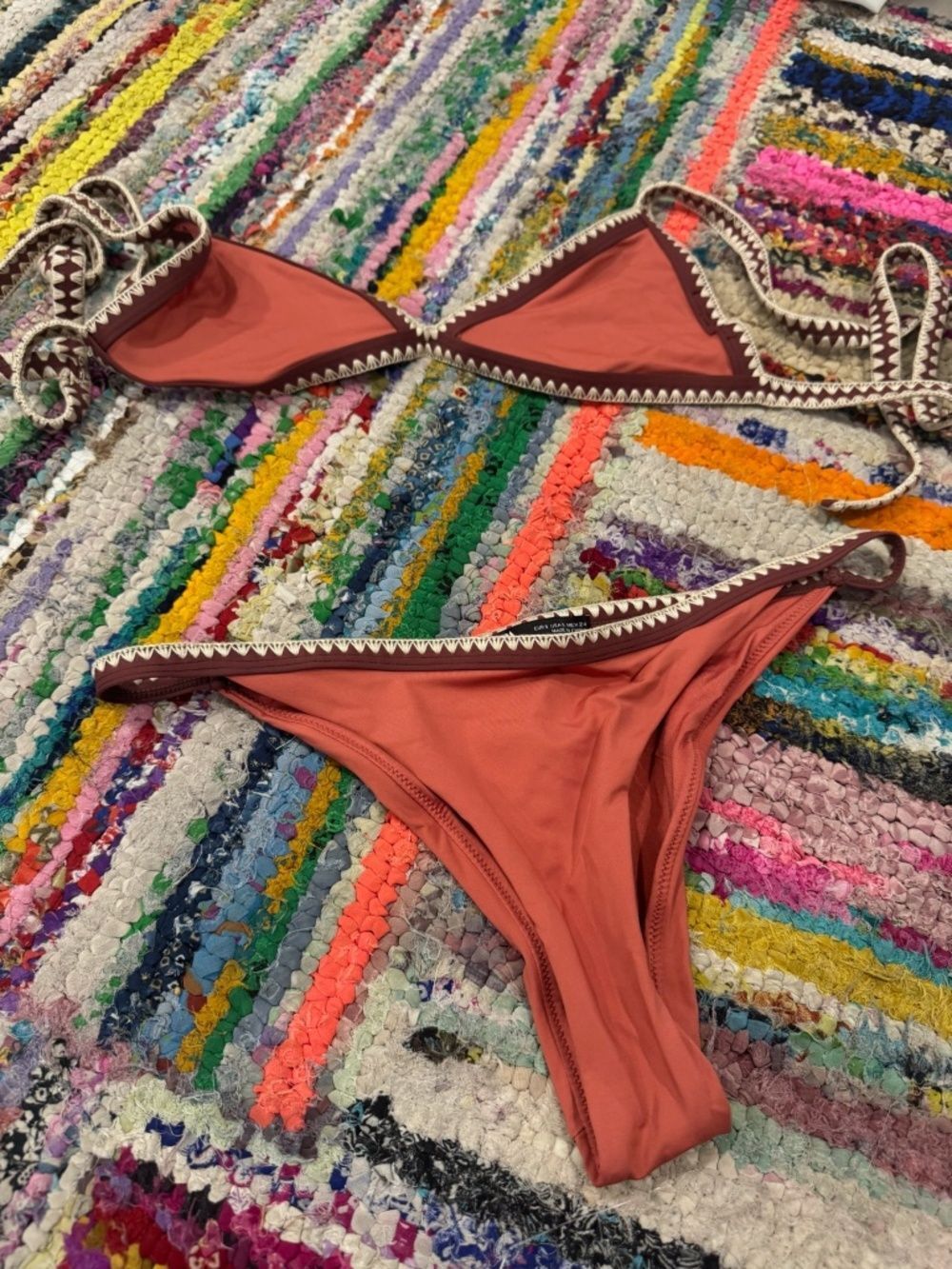 ZARA Size Small Bikini Two Piece Orange Swimsuit LIKE NEW